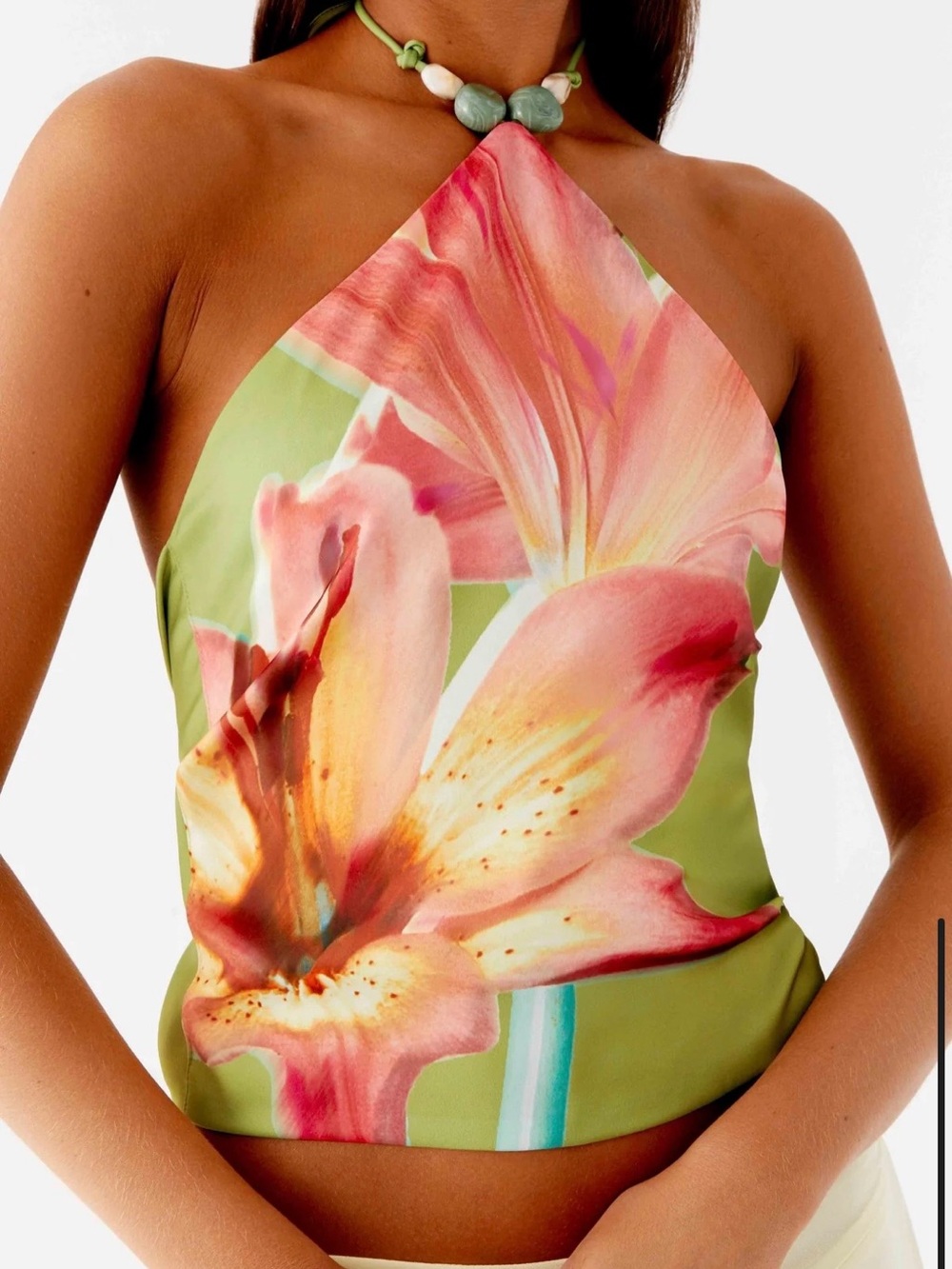 Loreta Beaded Tie Back Top